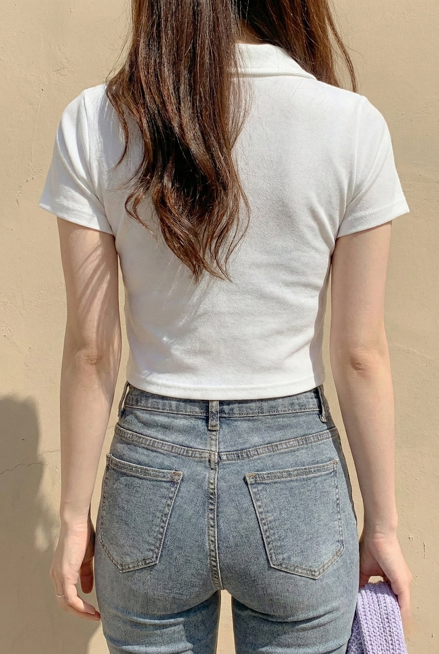 Collar V Placket T-Shirt