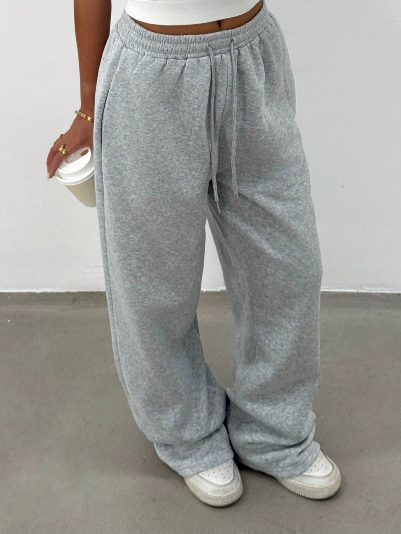 Solid Wide Leg Joggers