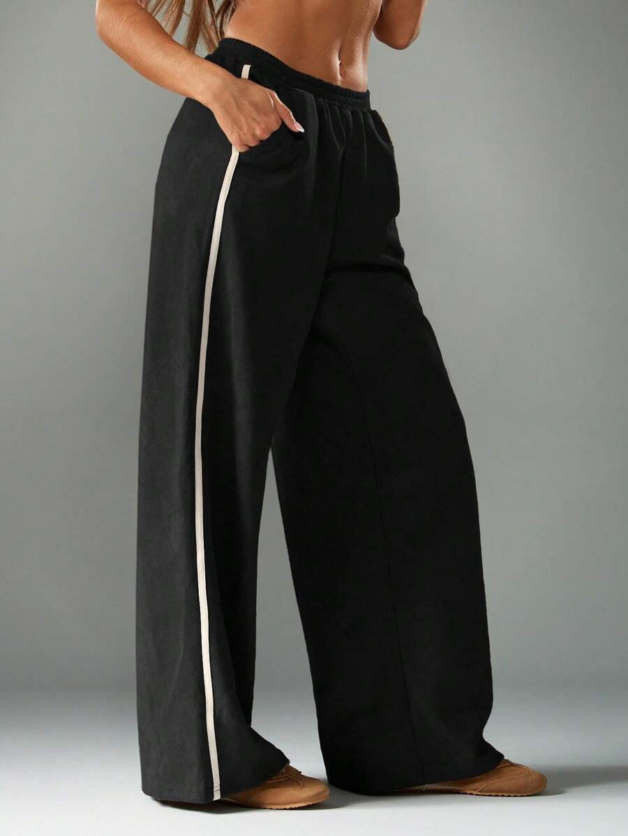 Striped Wide Leg Joggers
