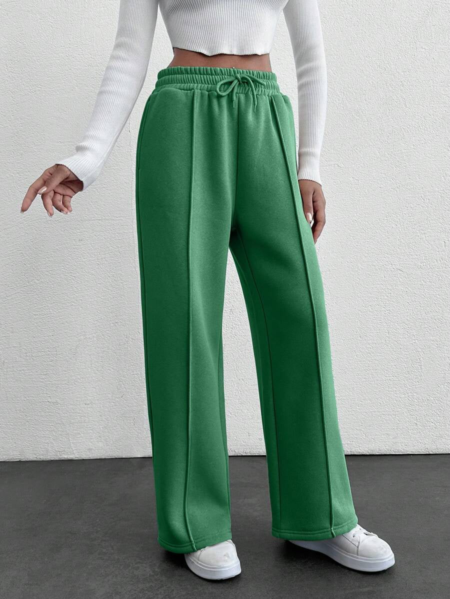 Solid Wide Leg Joggers