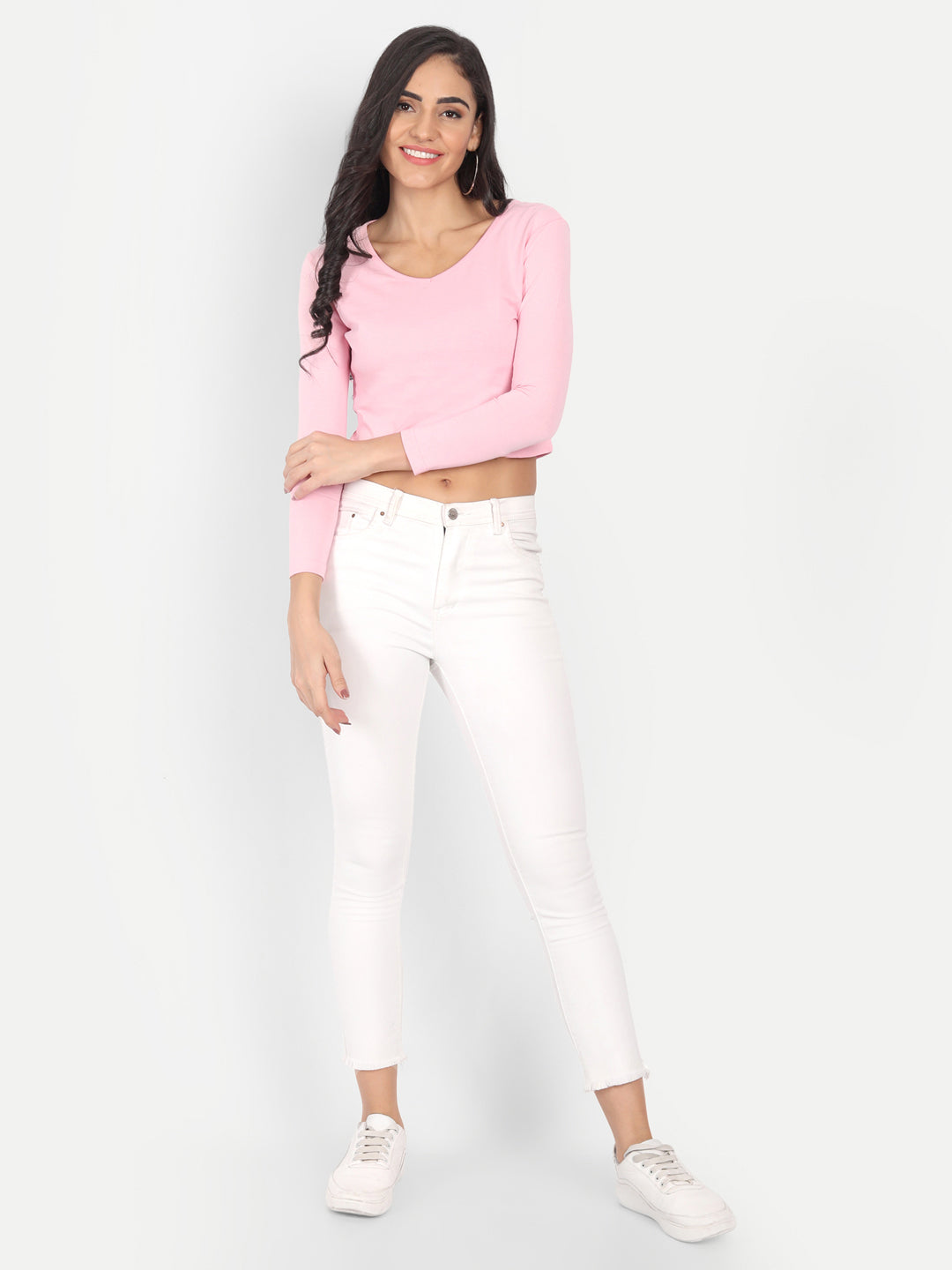 V Neck Crop T-Shirt
