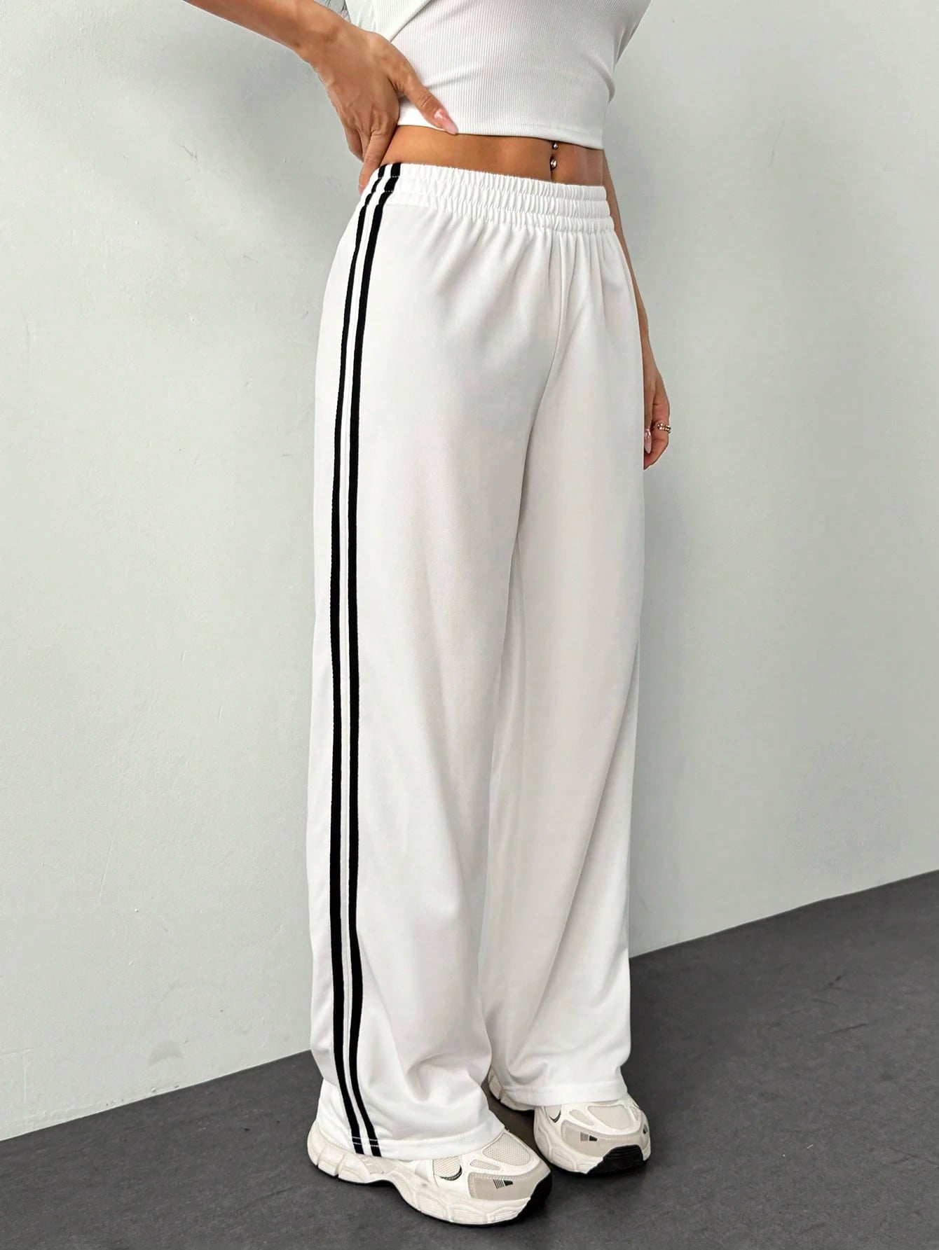 Striped Wide Leg Joggers