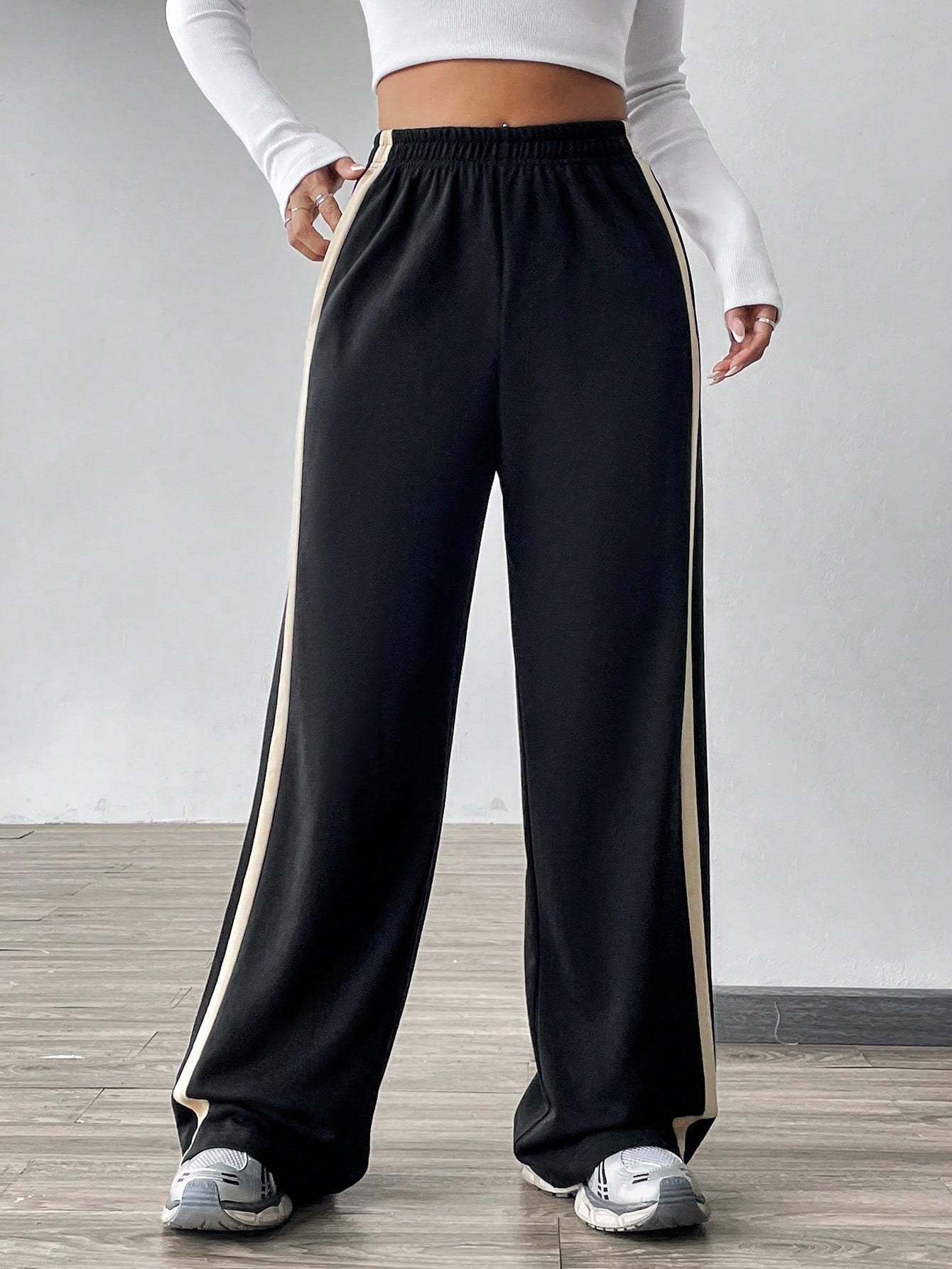 Striped Wide Leg Joggers