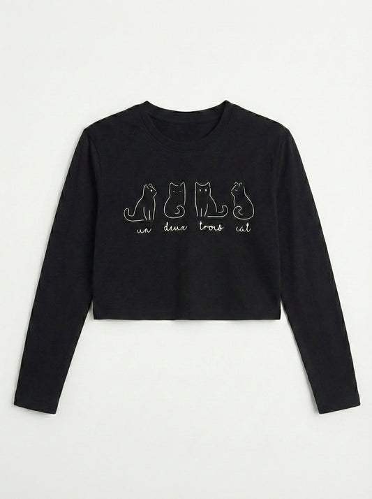 Crop Printed T-Shirt