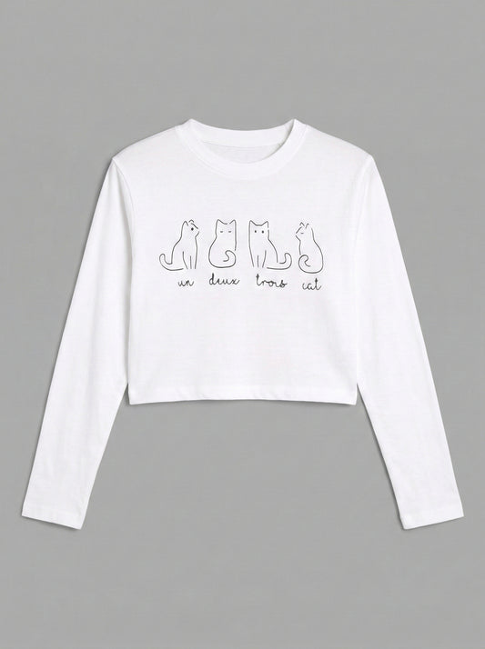 Crop Printed T-Shirt
