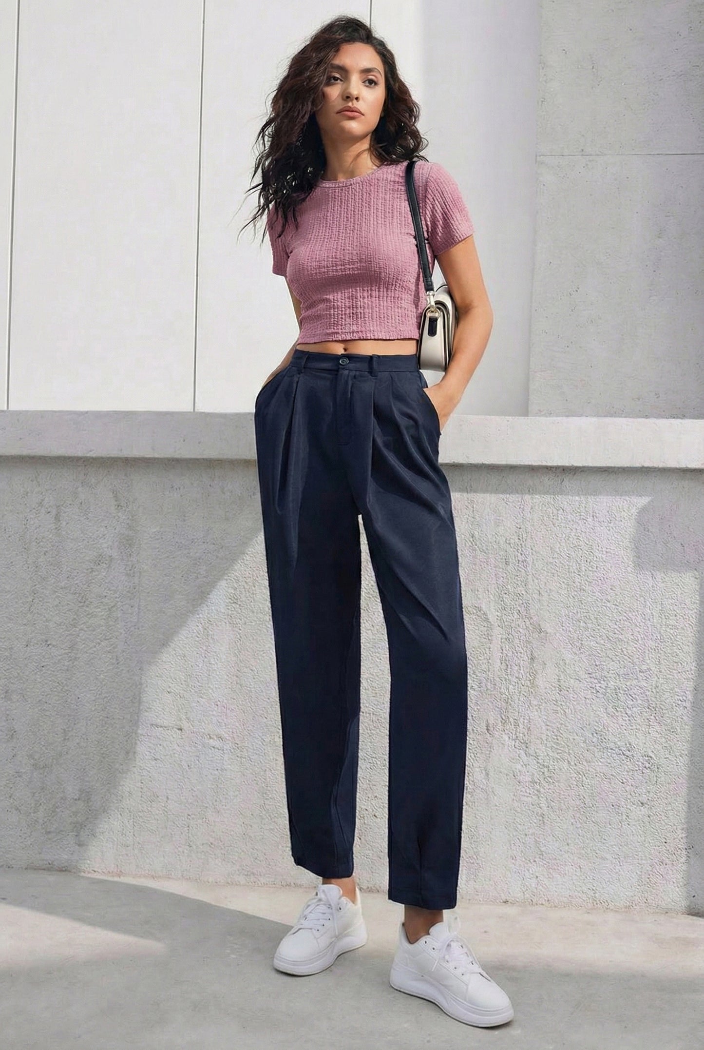 Textured Crop T-Shirt