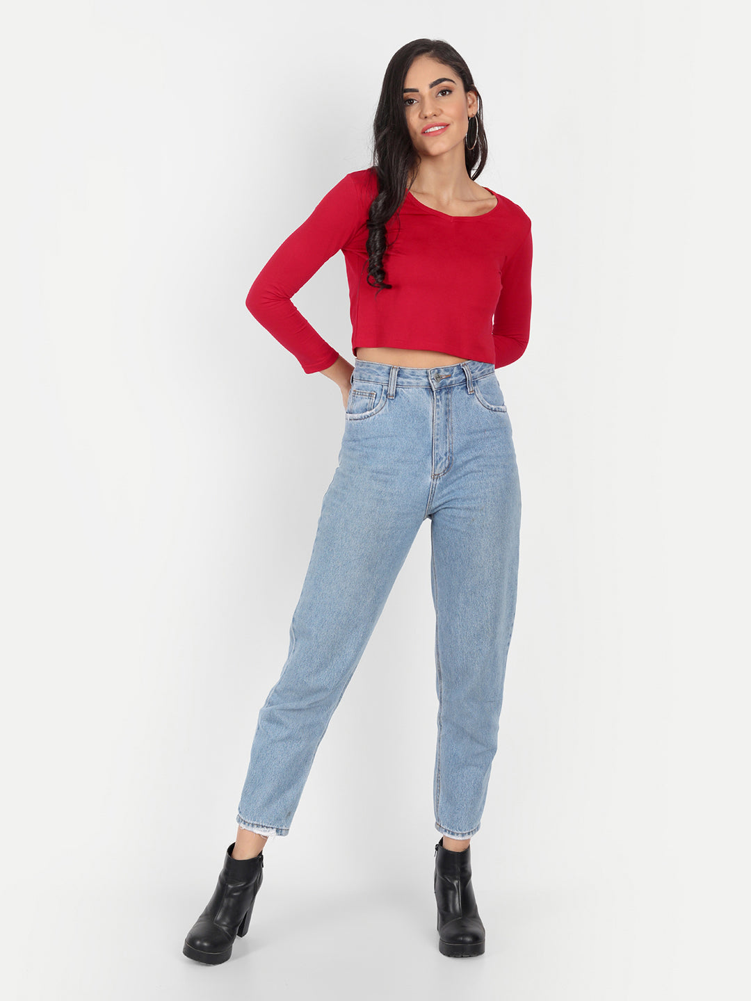 V Neck Crop T-Shirt