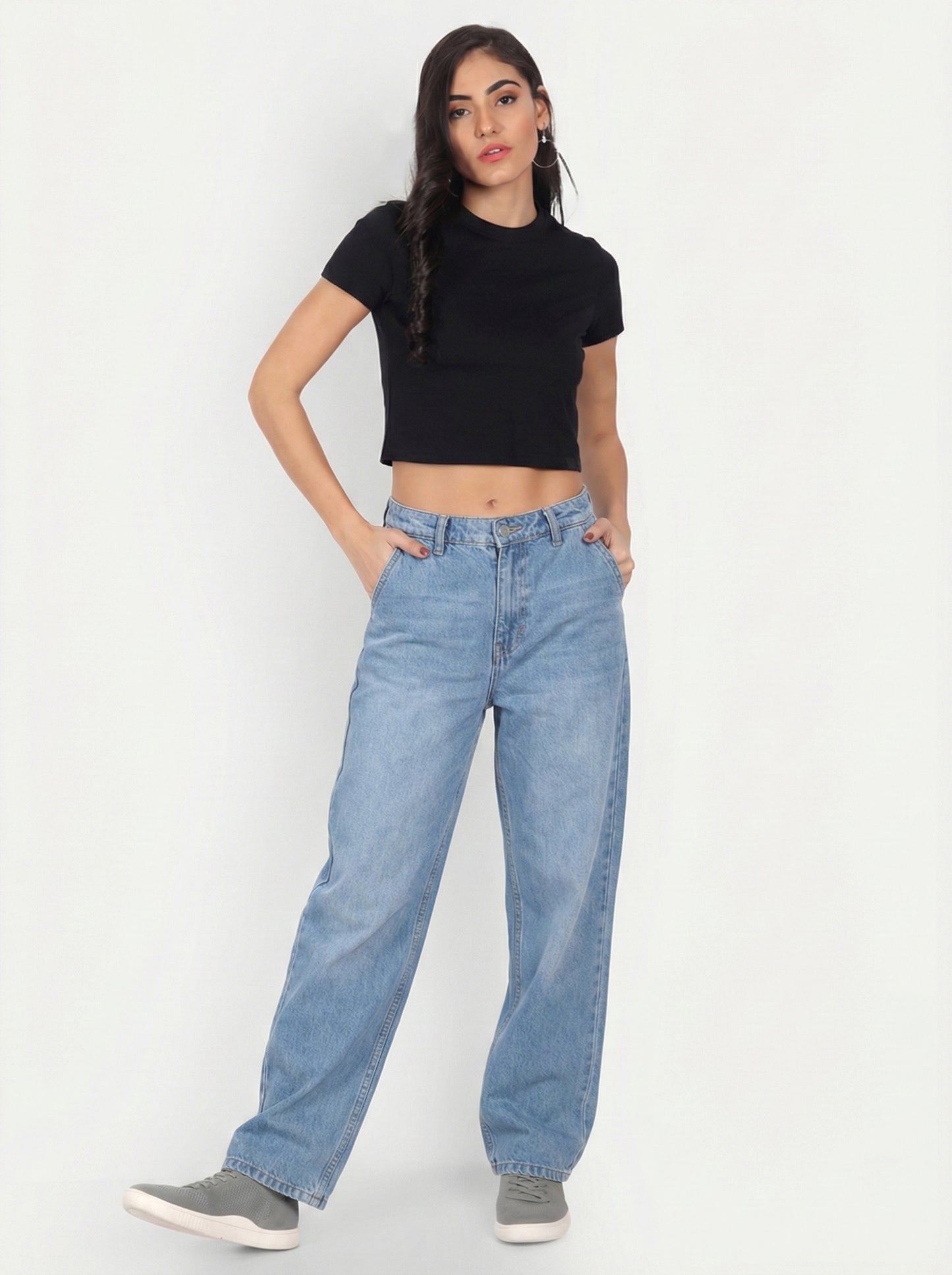 Crop Half Sleeve T-Shirt