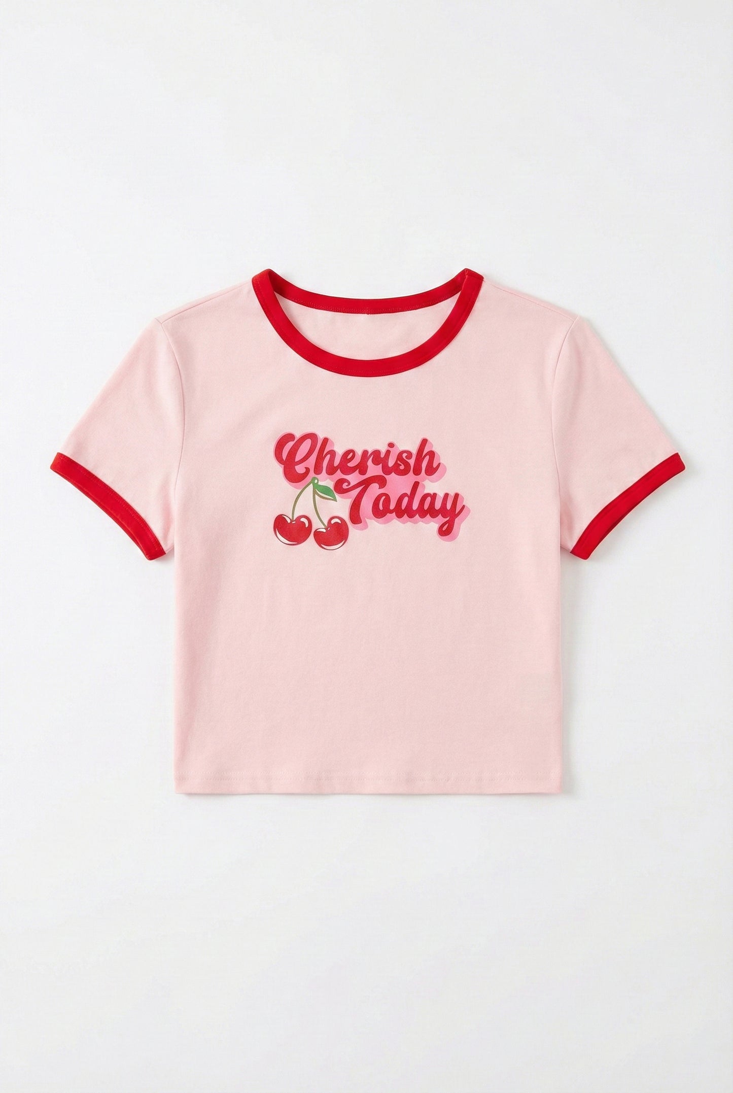 Printed Ringer Crop T-Shirt