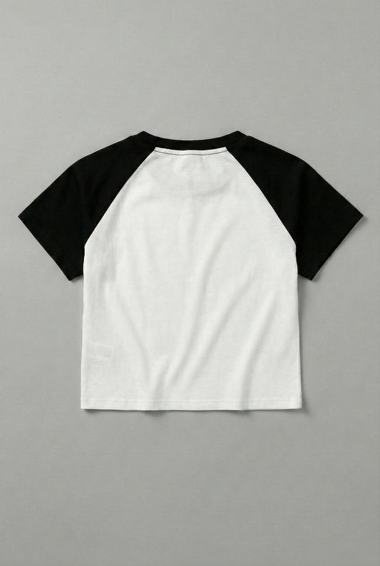 Printed  Raglan Colorblock T-Shirt