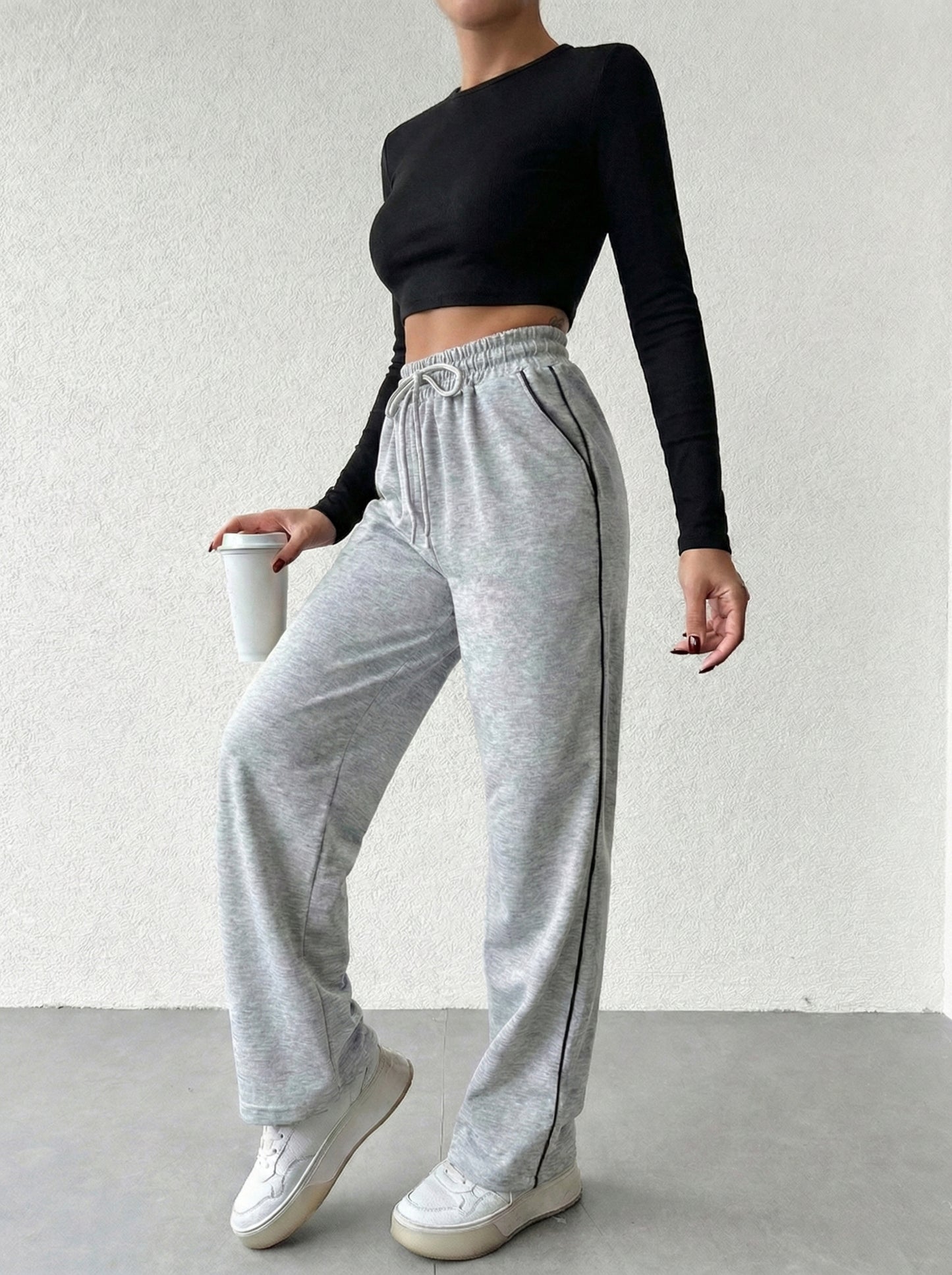 Striped Wide Leg Joggers