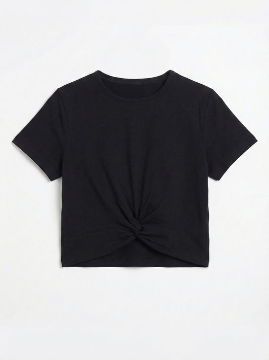 Front Twist Crop T-Shirt