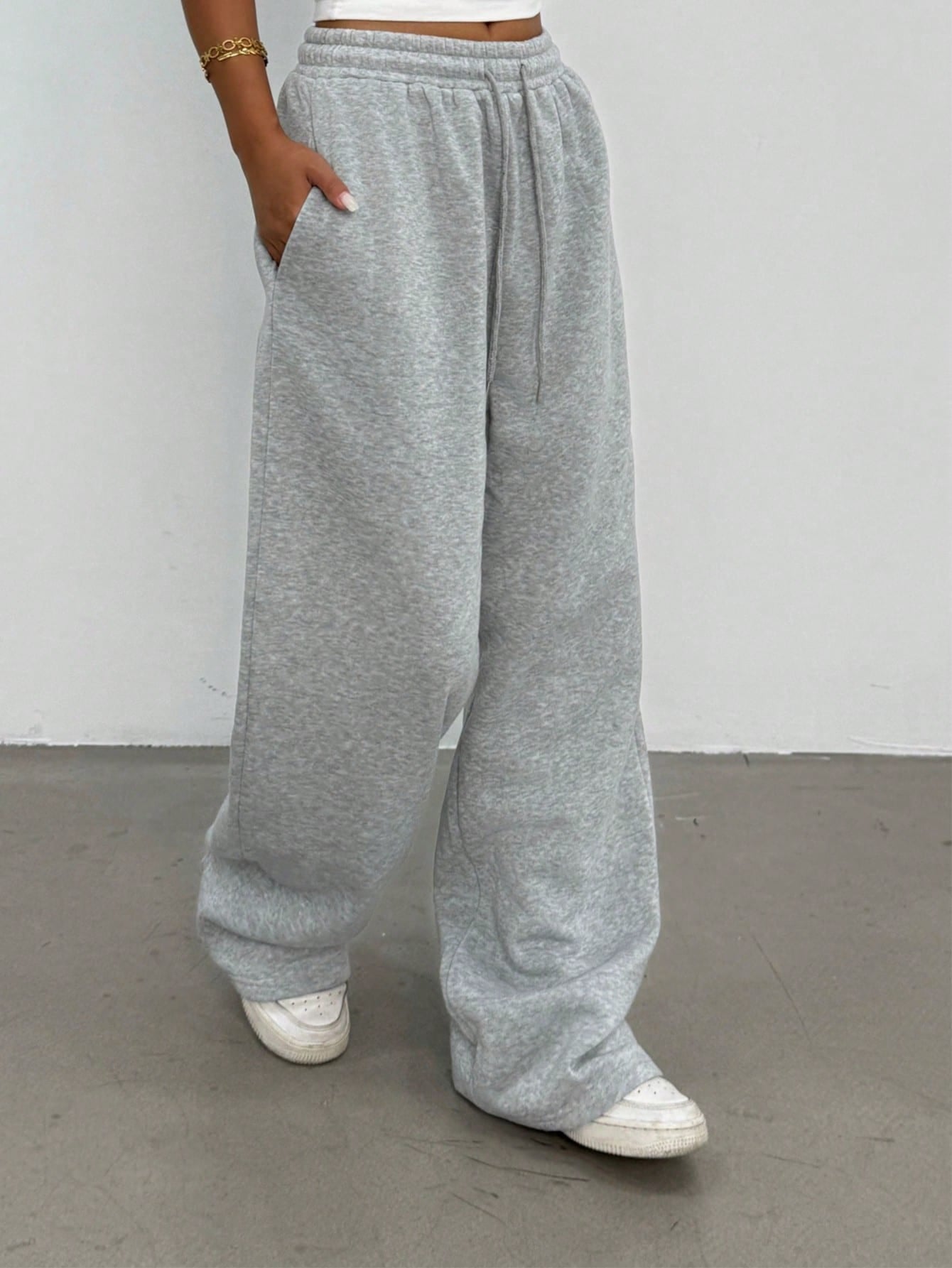 Solid Wide Leg Joggers