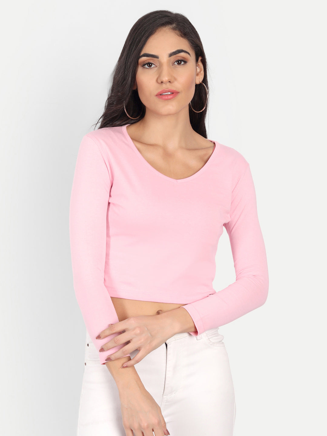 V Neck Crop T-Shirt