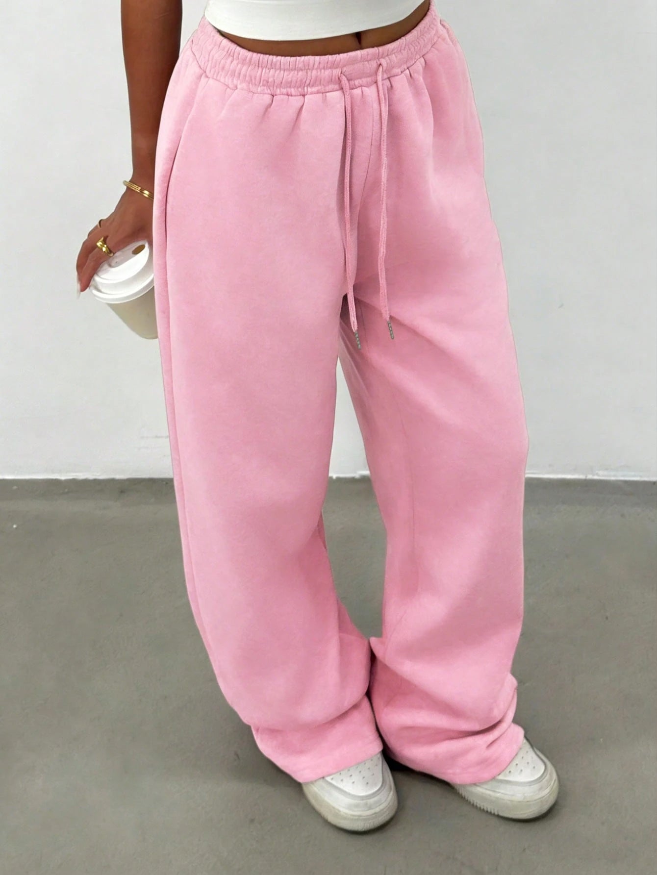 Solid Wide Leg Joggers