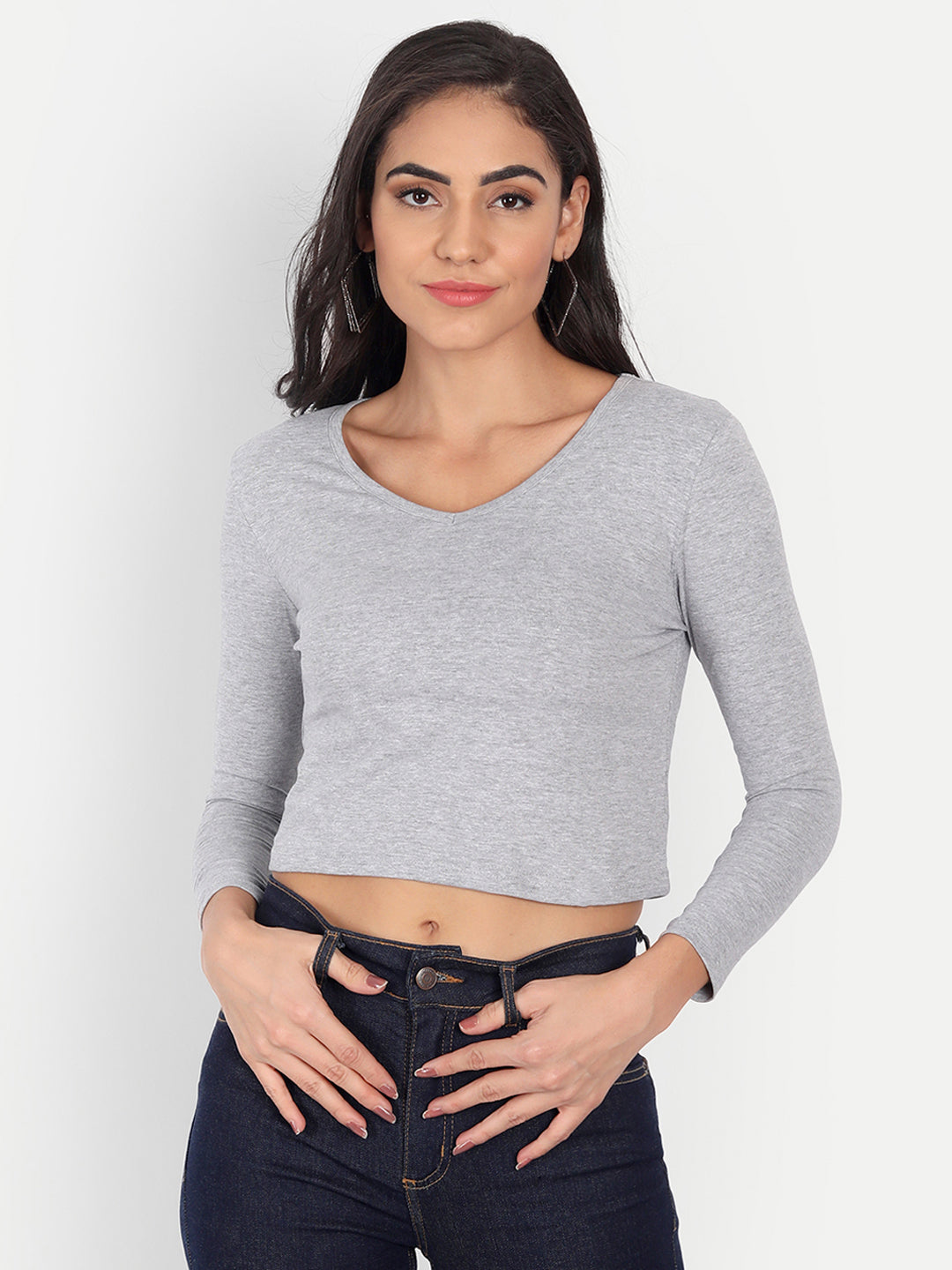 V Neck Crop T-Shirt