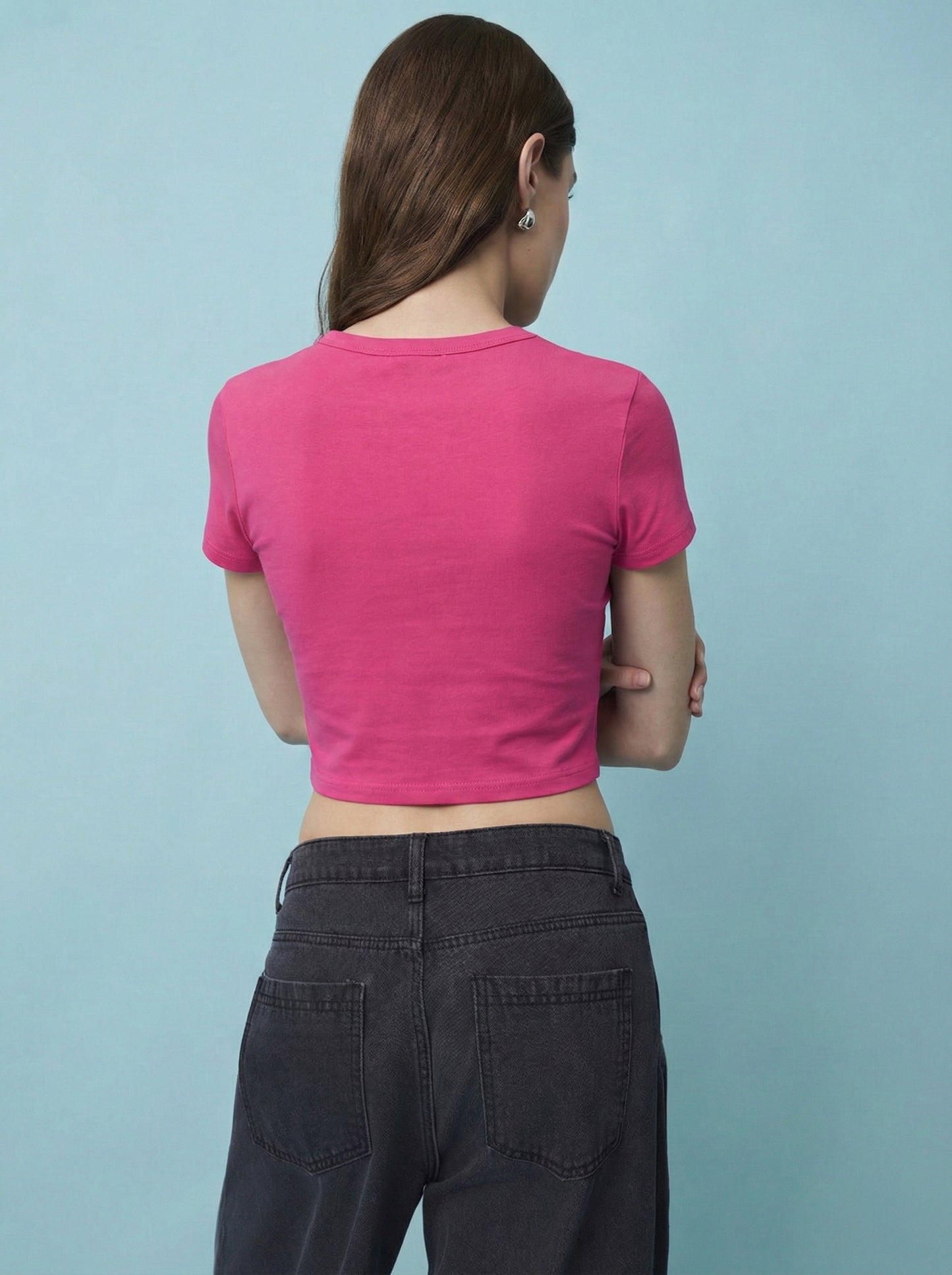 Dark Pink Crop Tshirt