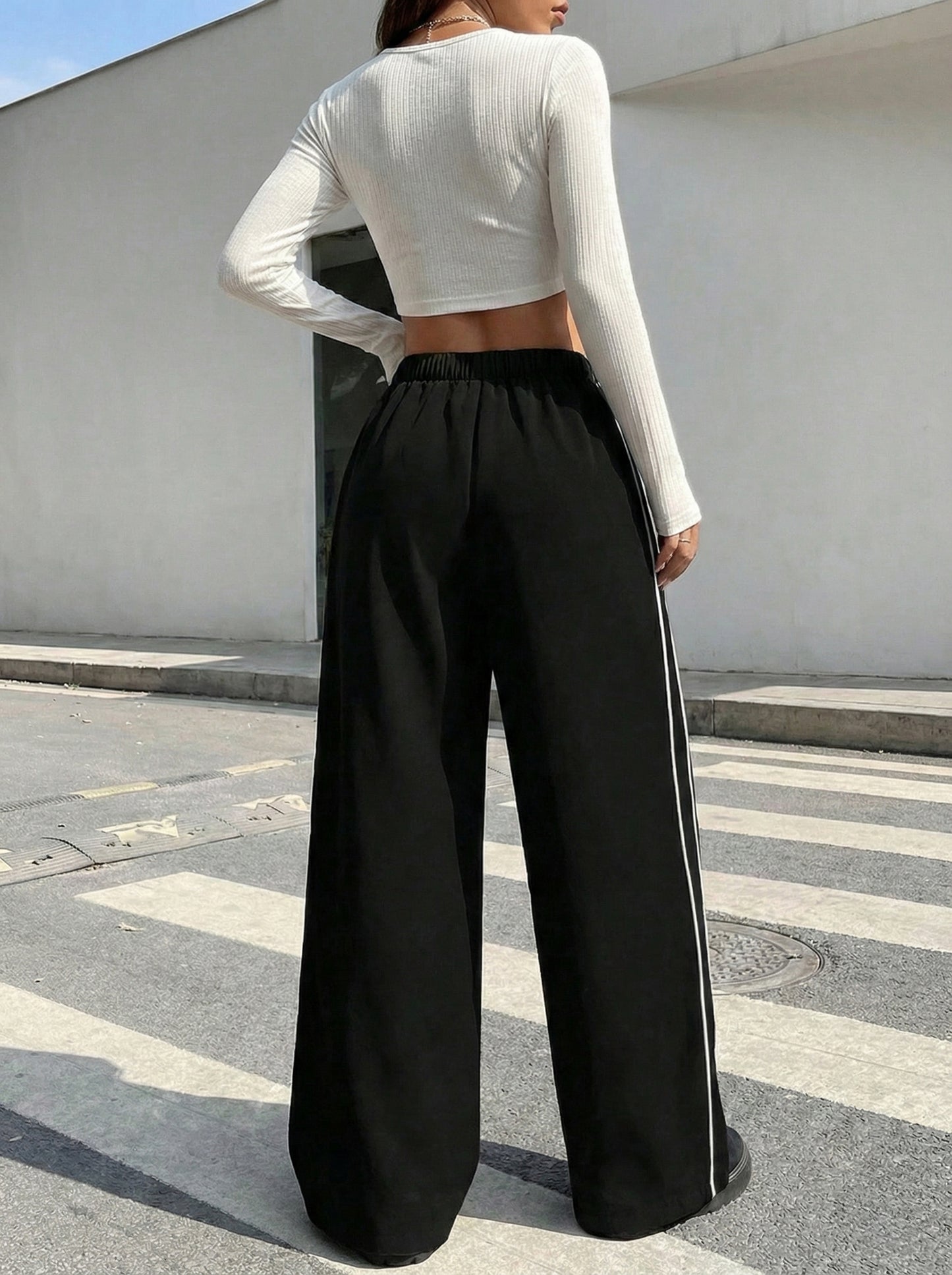 Striped Wide Leg Joggers