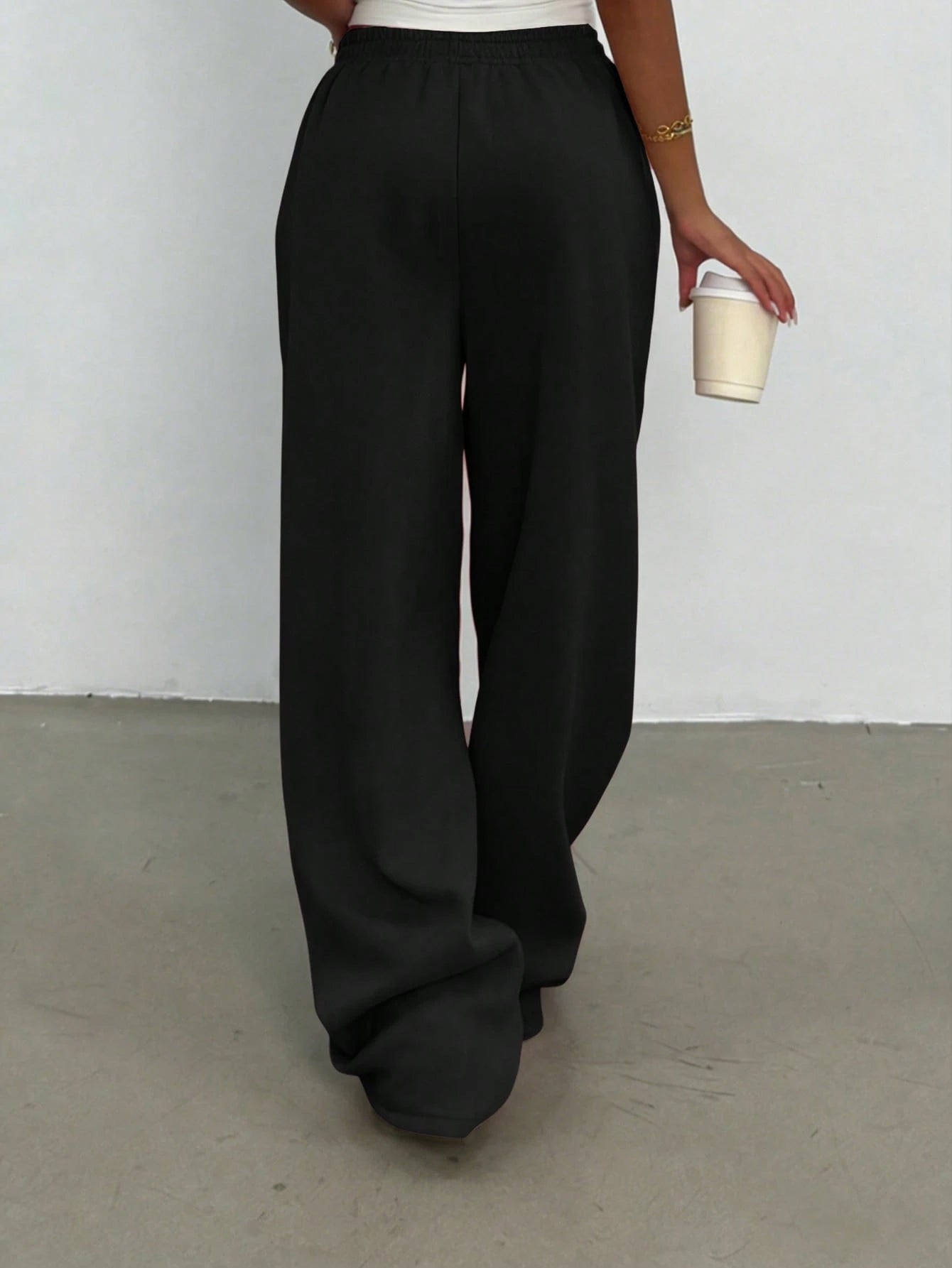 Solid Wide Leg Joggers