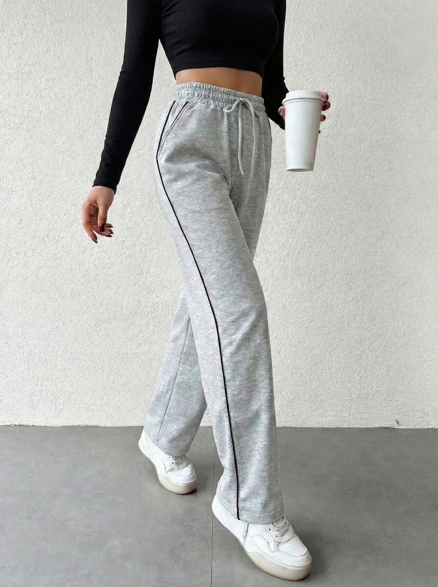 Striped Wide Leg Joggers