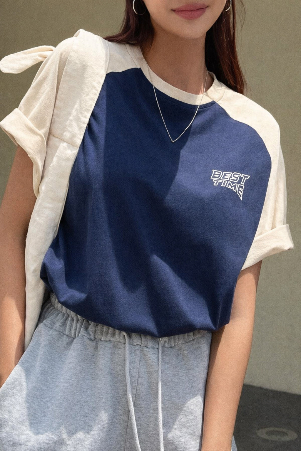 Raglan Printed Oversized T-Shirt