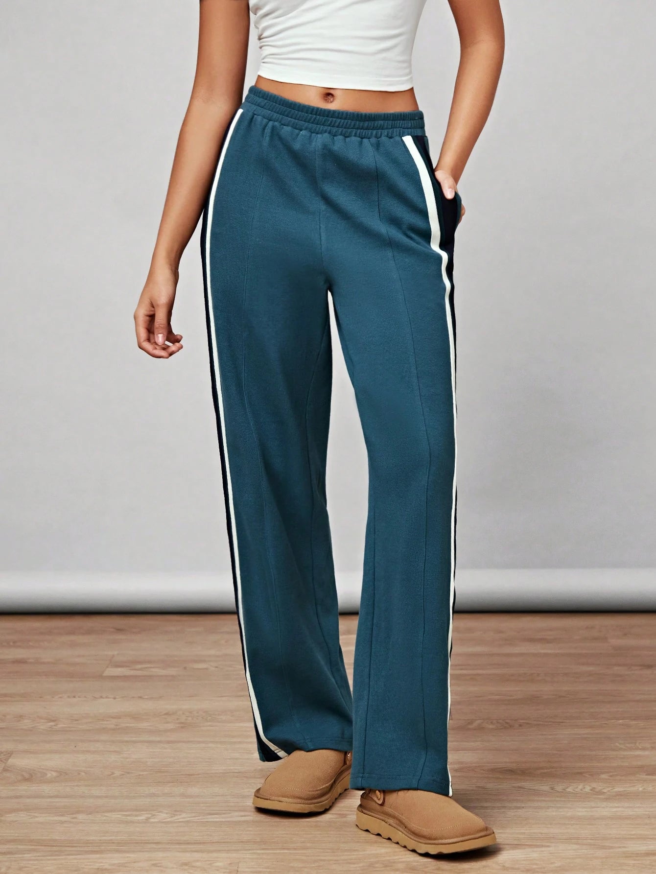Striped Wide Leg Joggers
