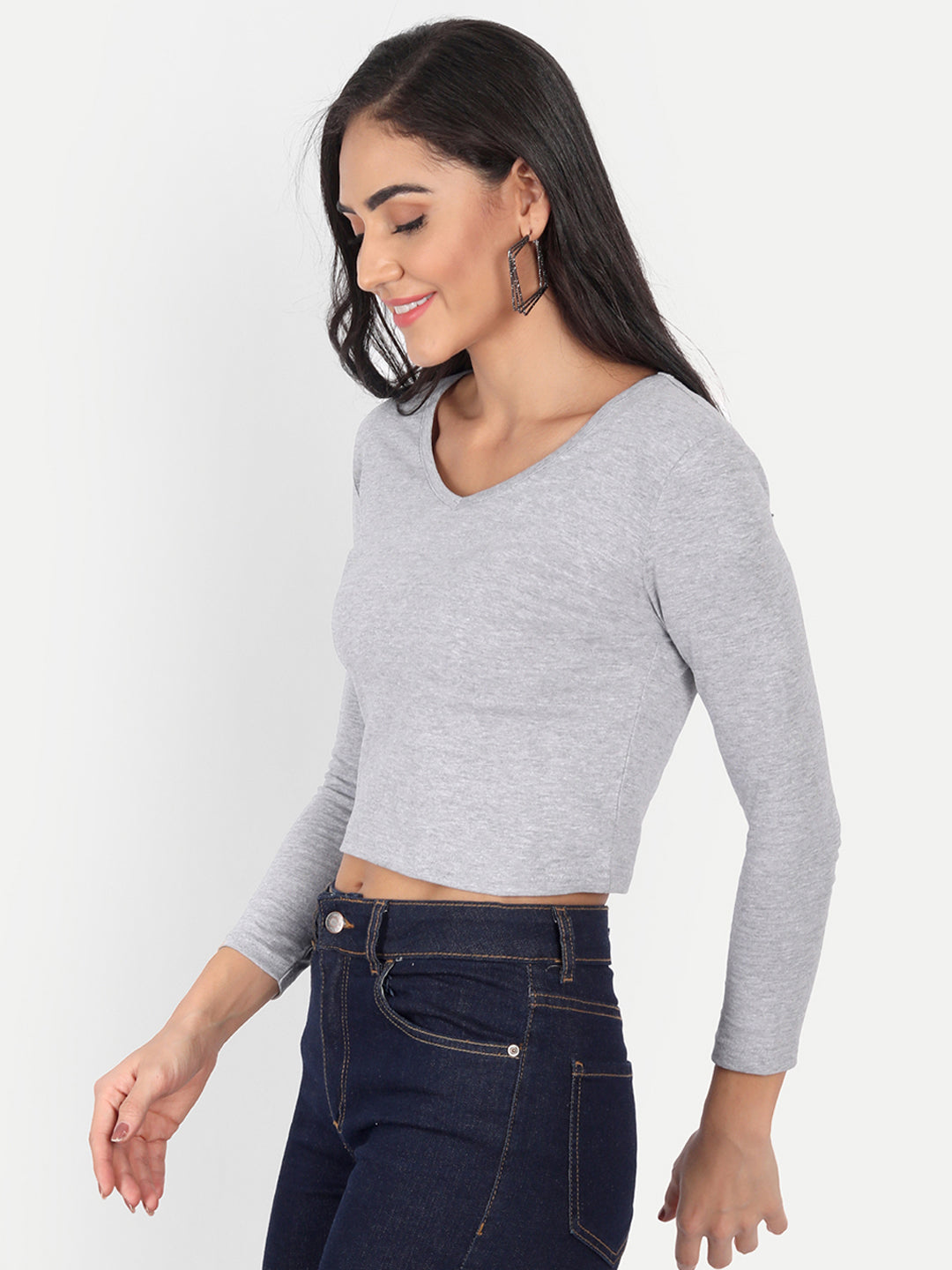 V Neck Crop T-Shirt