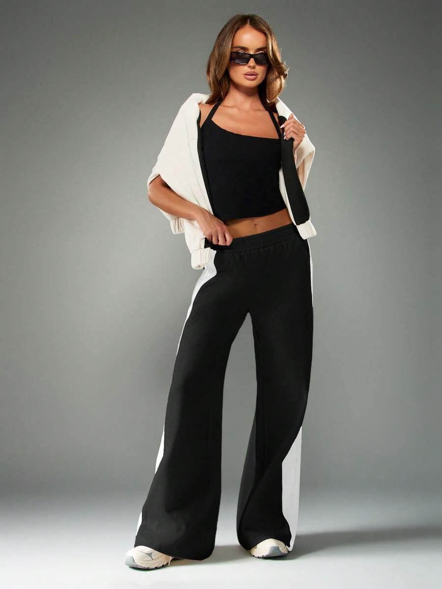 Striped Wide Leg Joggers