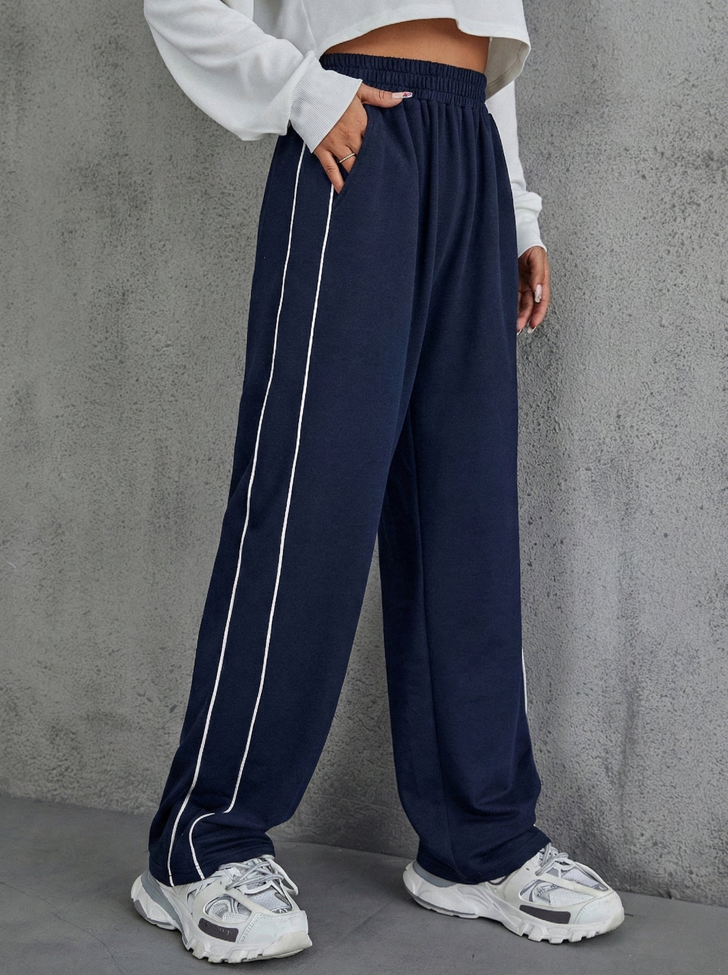Striped Wide Leg Joggers
