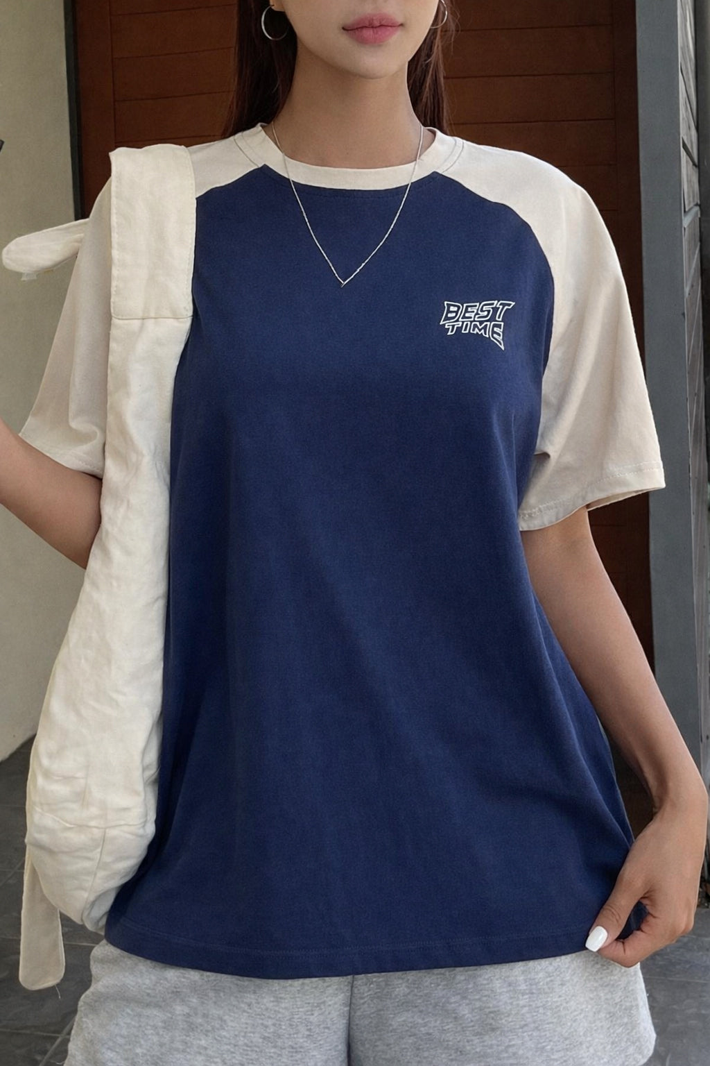 Raglan Printed Oversized T-Shirt