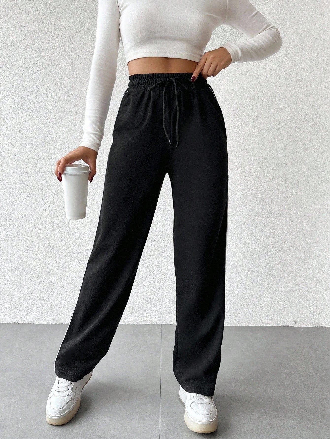 Striped Wide Leg Joggers