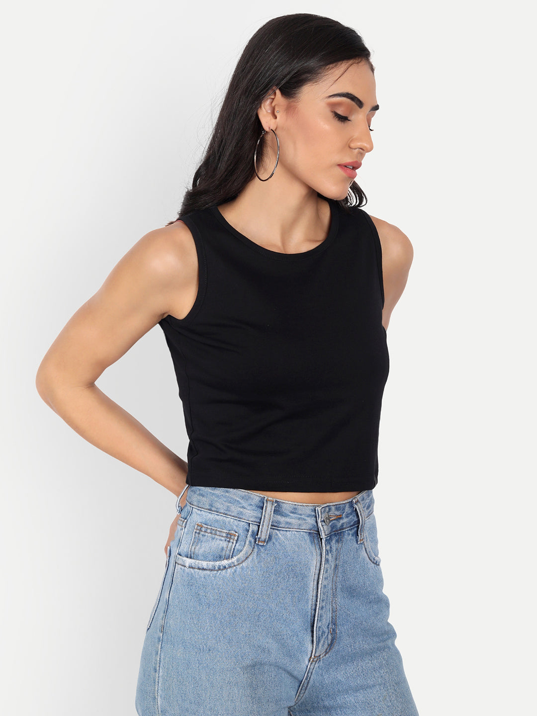 Crop Sleveless T-Shirt