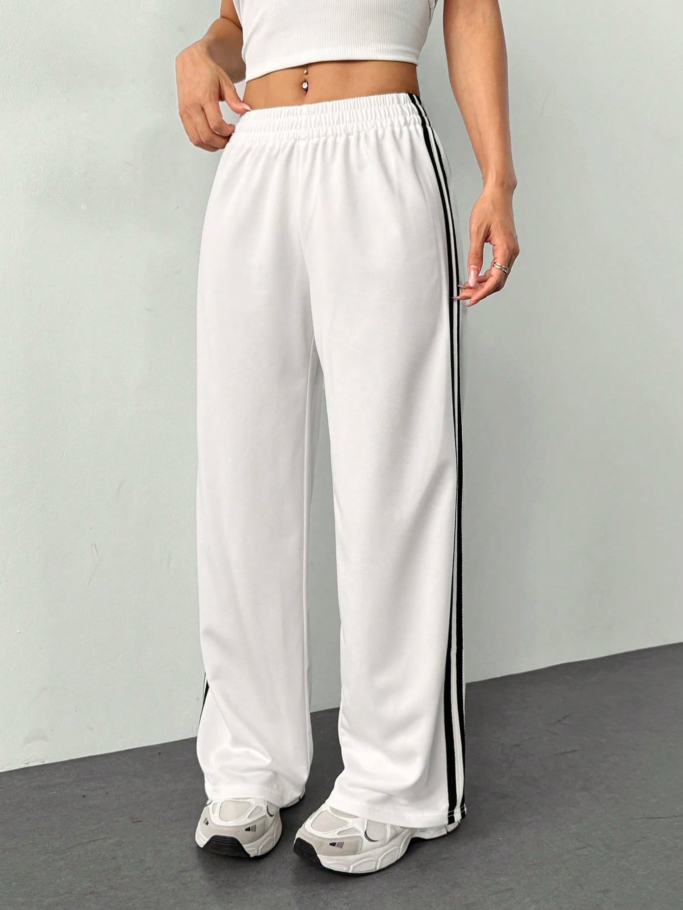 Striped Wide Leg Joggers