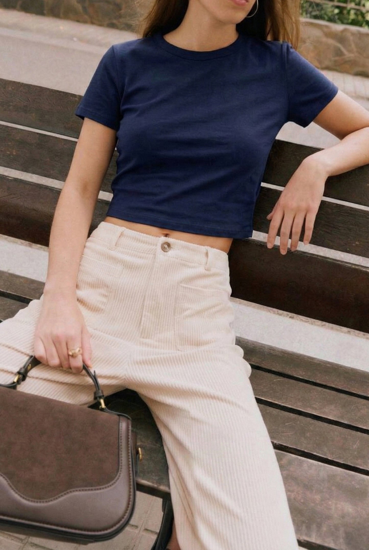 Navy Crop Tshirt