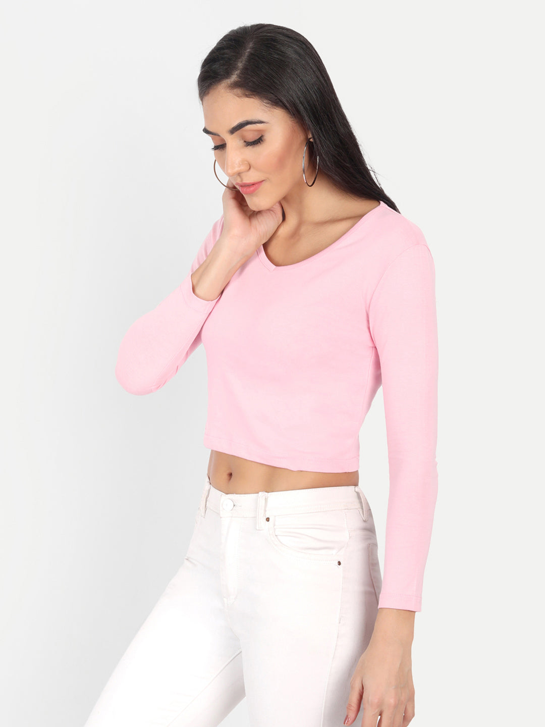 V Neck Crop T-Shirt