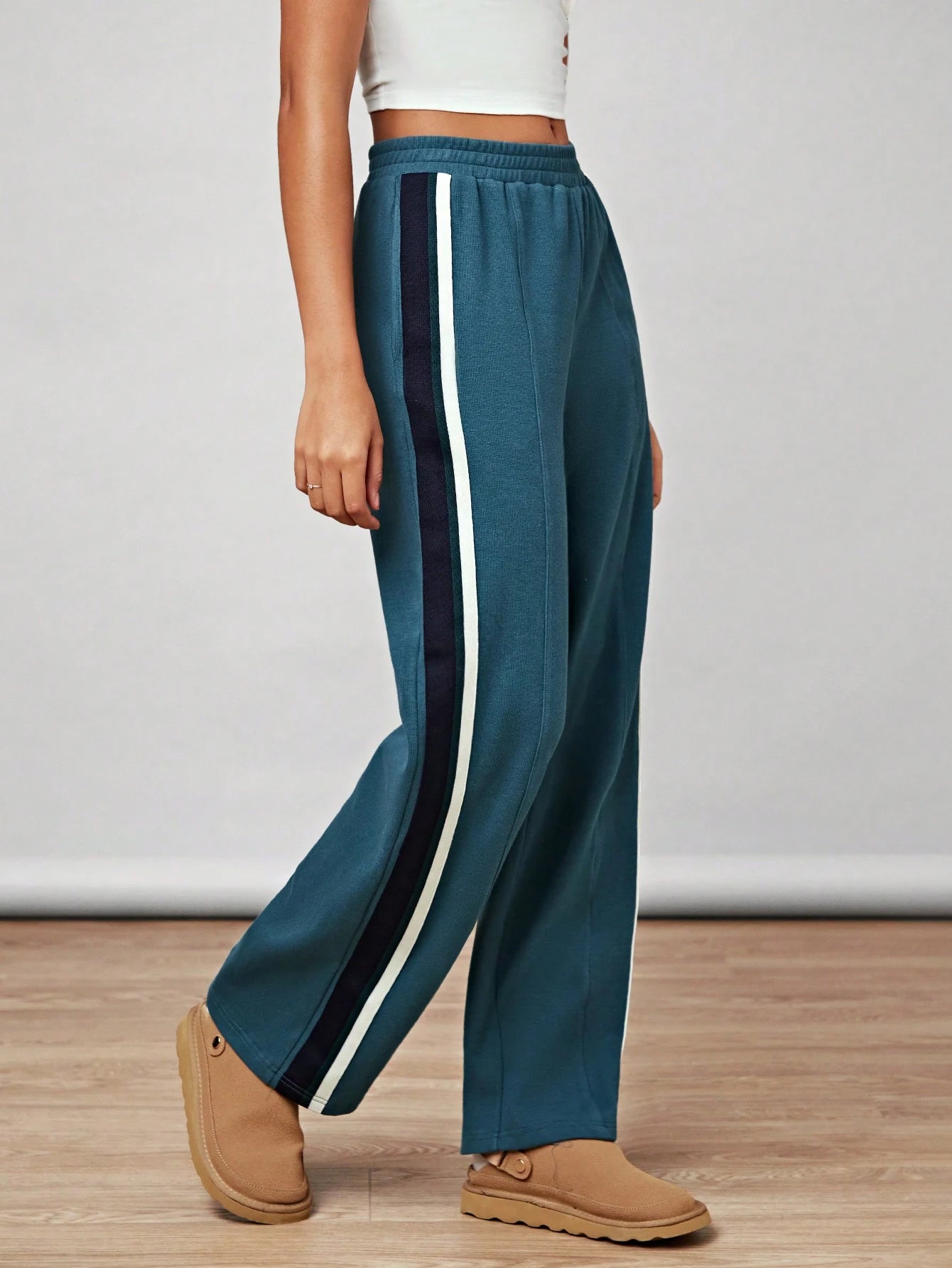Striped Wide Leg Joggers
