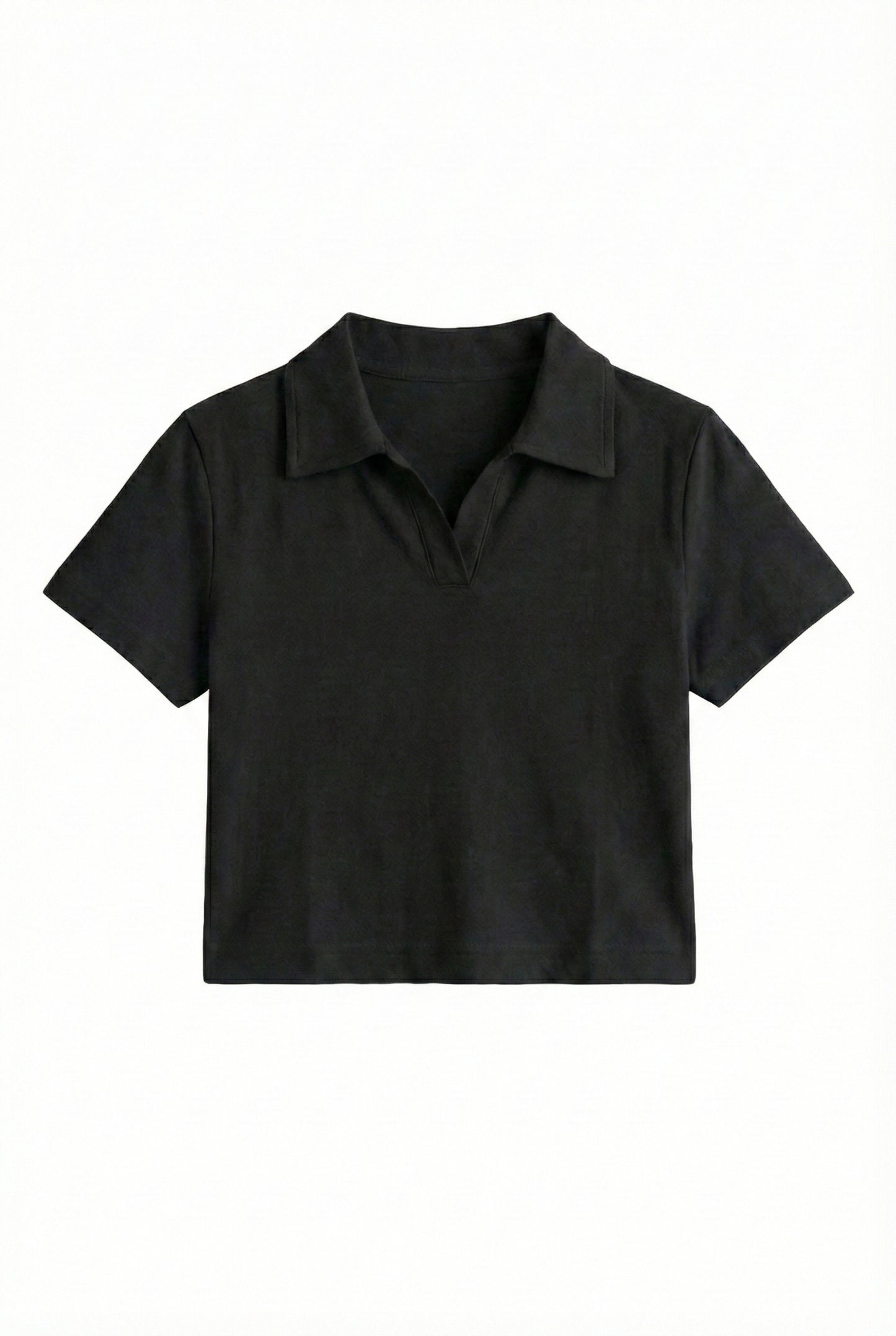 Collar V Placket T-Shirt