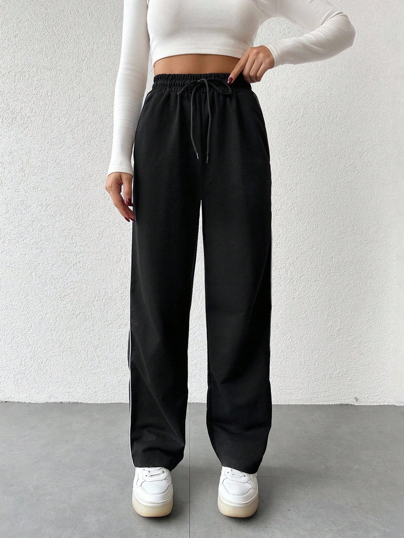 Striped Wide Leg Joggers