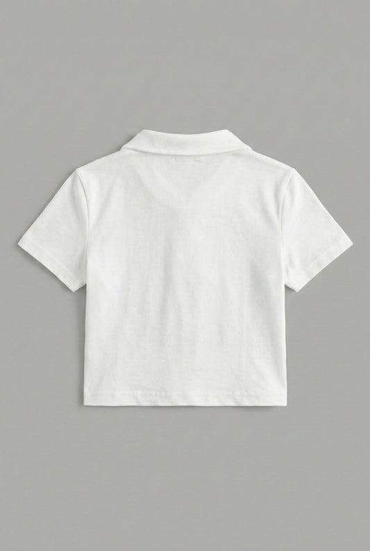 Collar V Placket T-Shirt