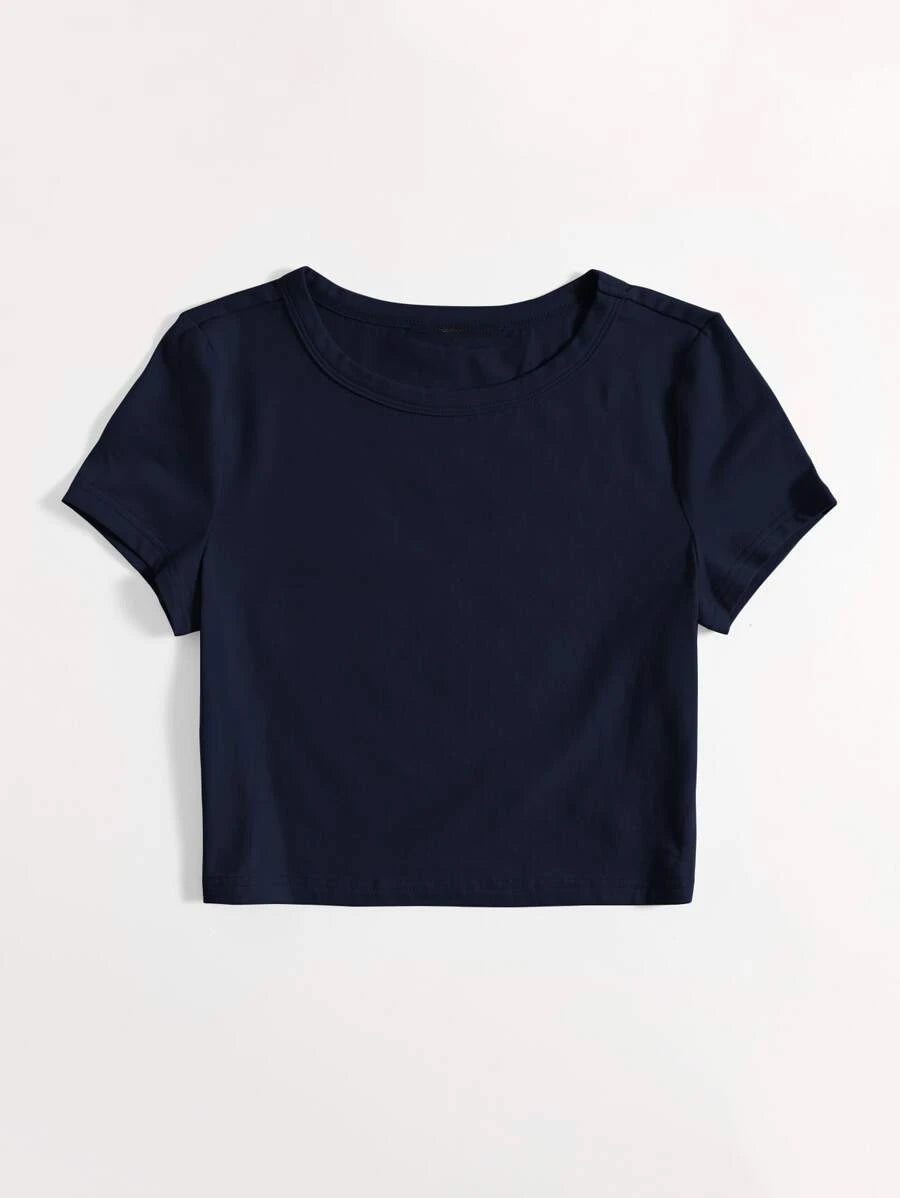 Navy Crop Tshirt