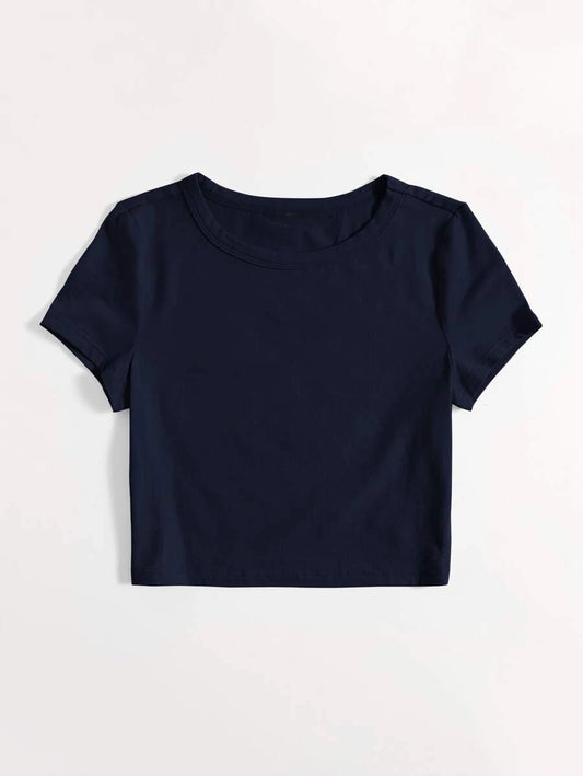 Navy Crop Tshirt