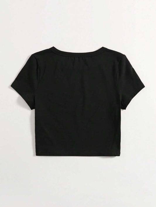 Black Crop T-Shirt