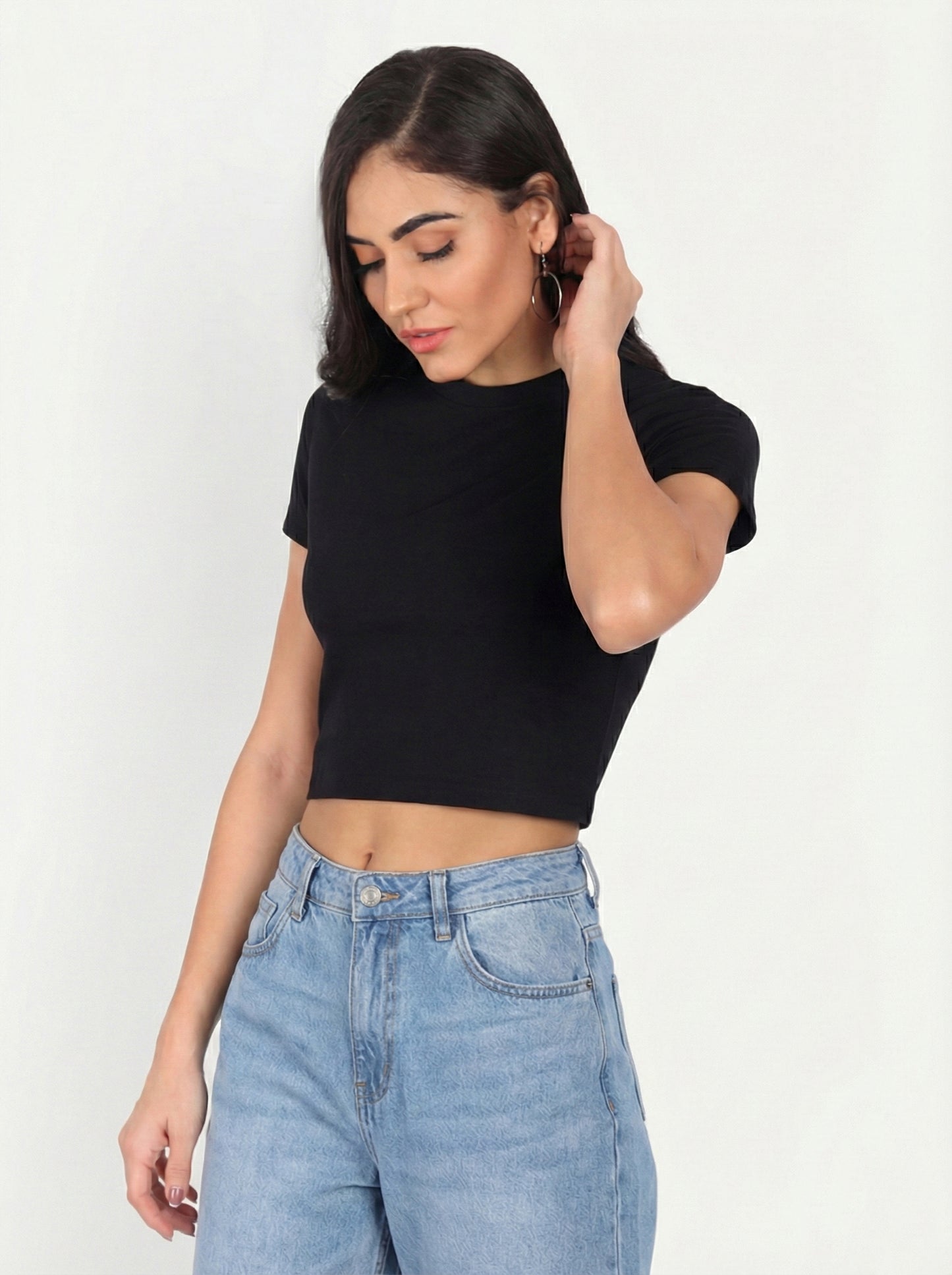 Crop Half Sleeve T-Shirt