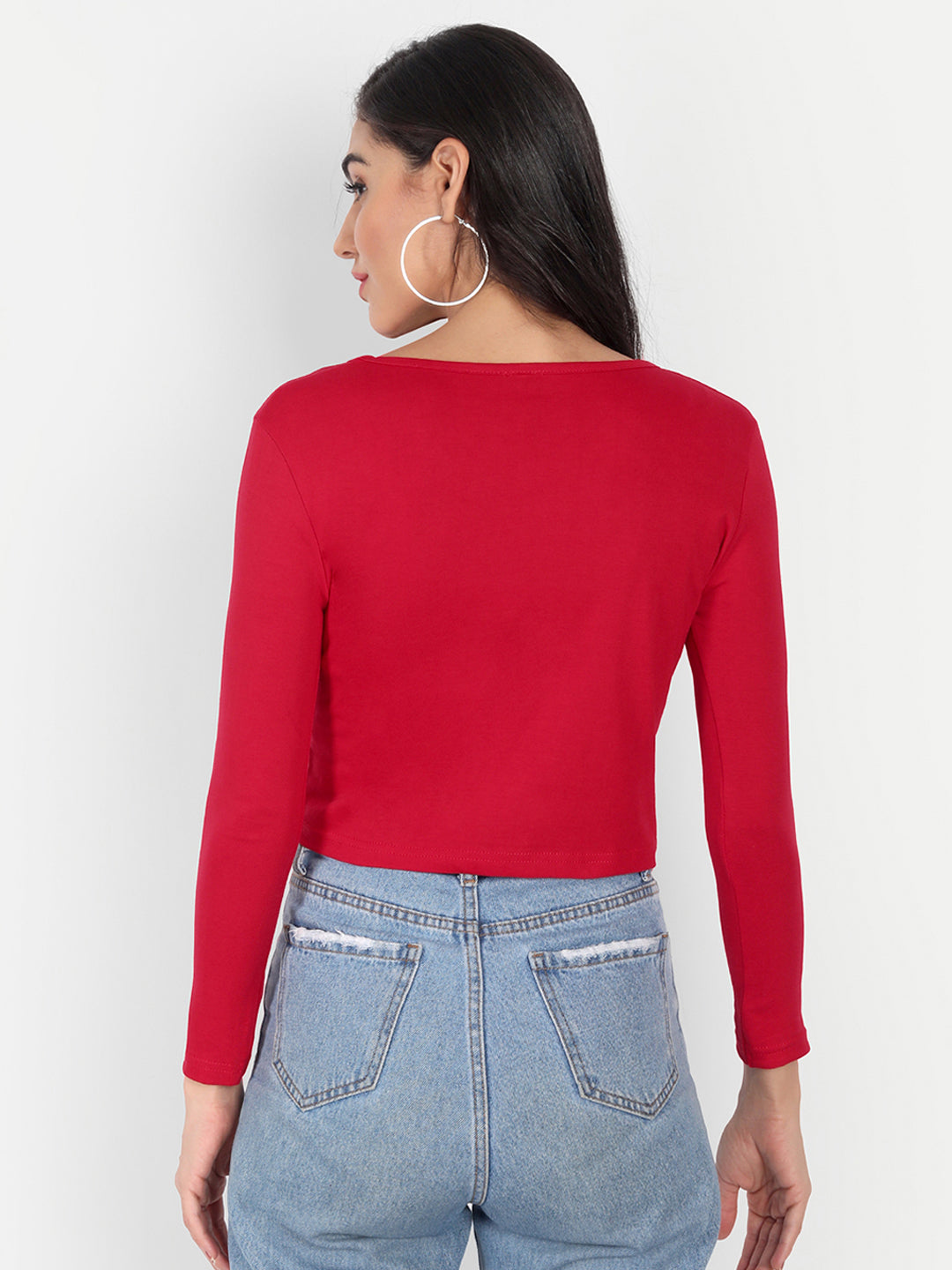 V Neck Crop T-Shirt