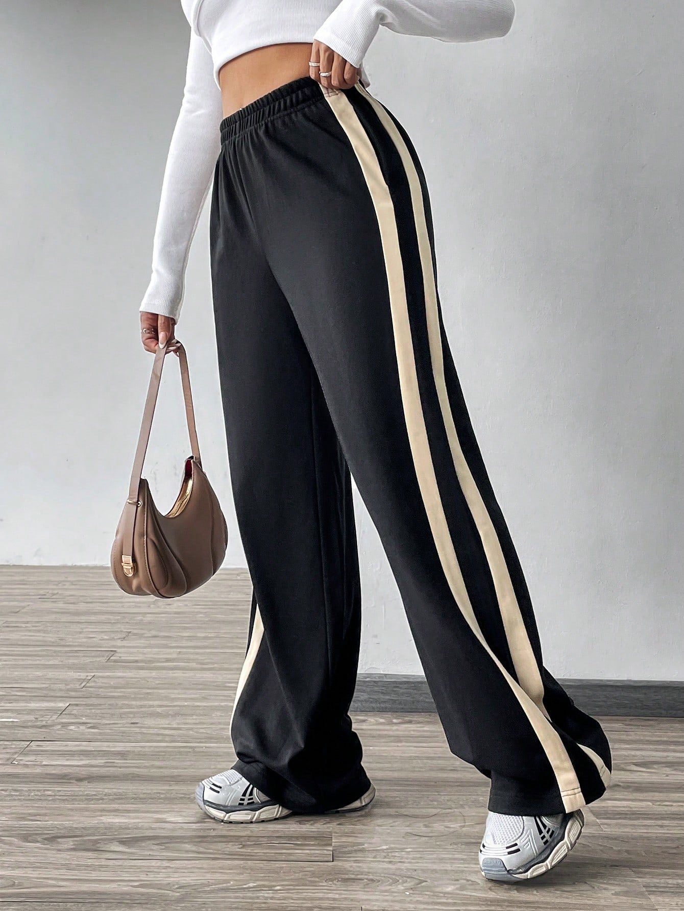 Striped Wide Leg Joggers