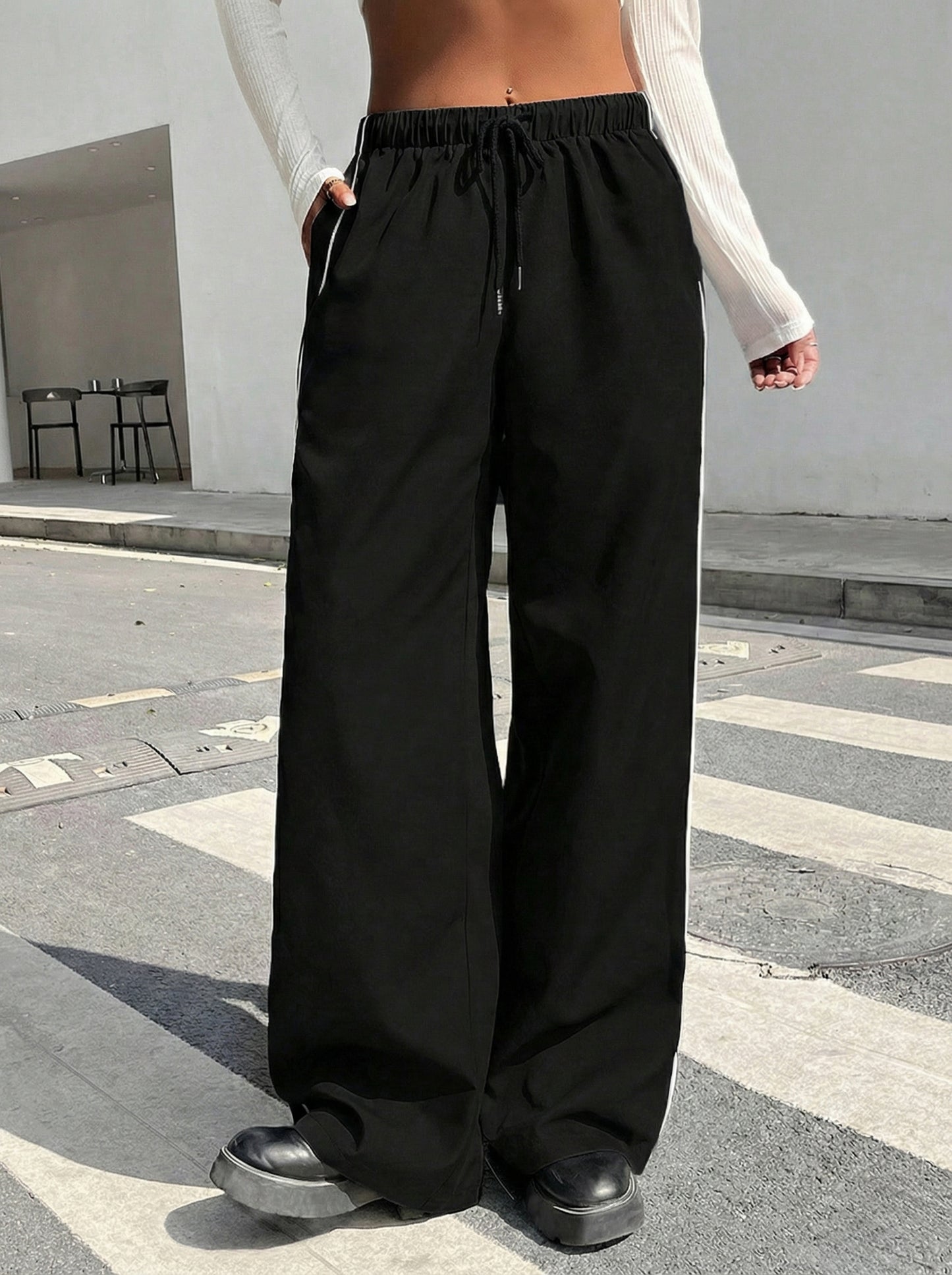 Striped Wide Leg Joggers