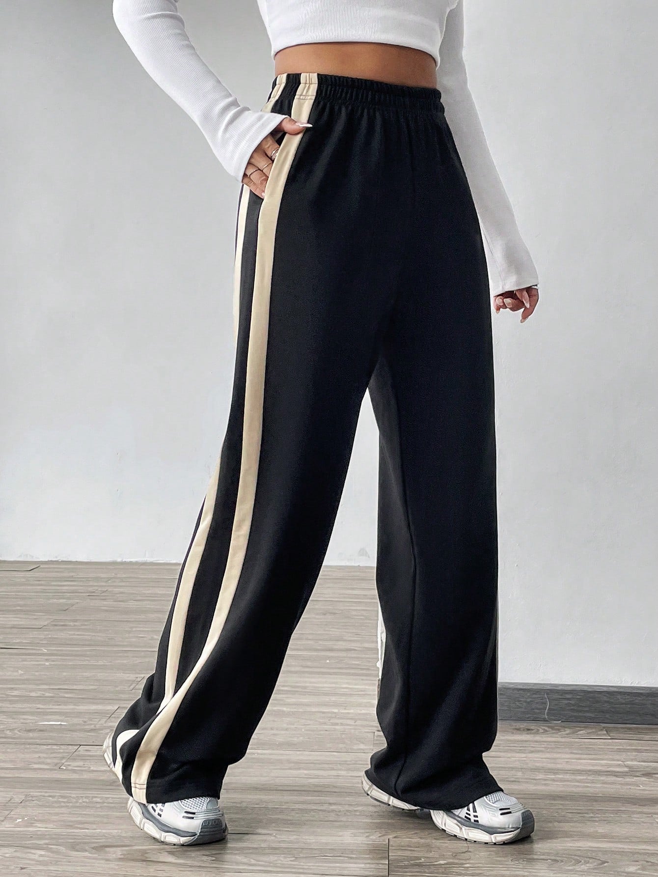 Striped Wide Leg Joggers