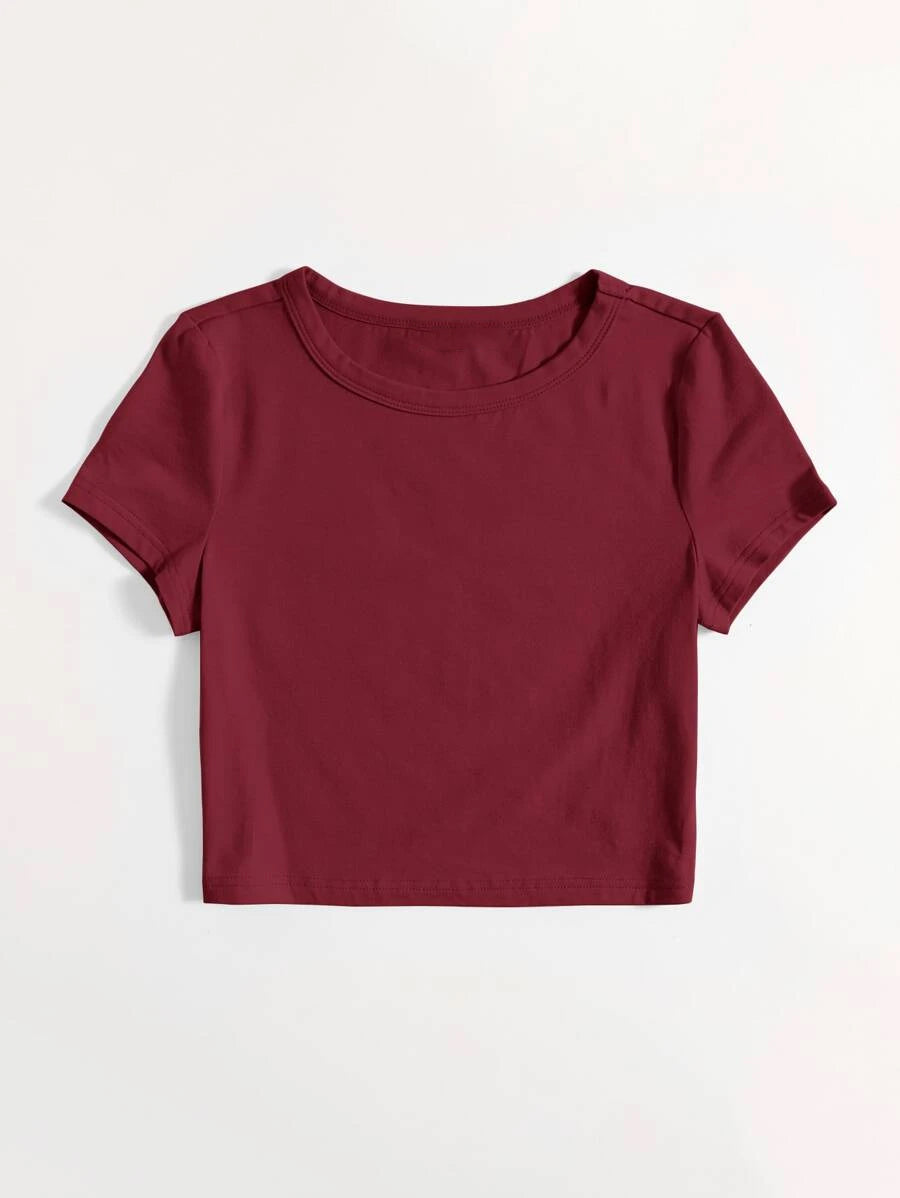 Maroon Crop T-Shirt