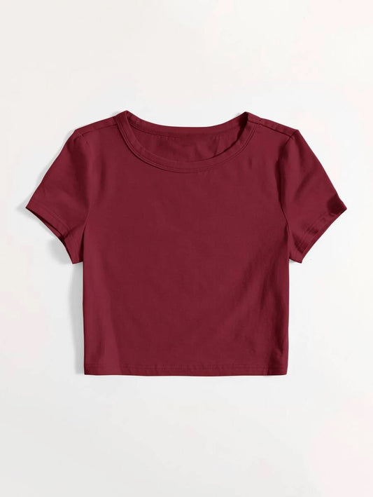 Maroon Crop T-Shirt