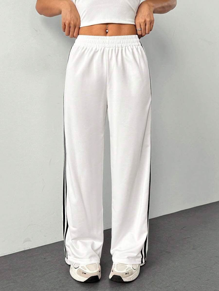 Striped Wide Leg Joggers
